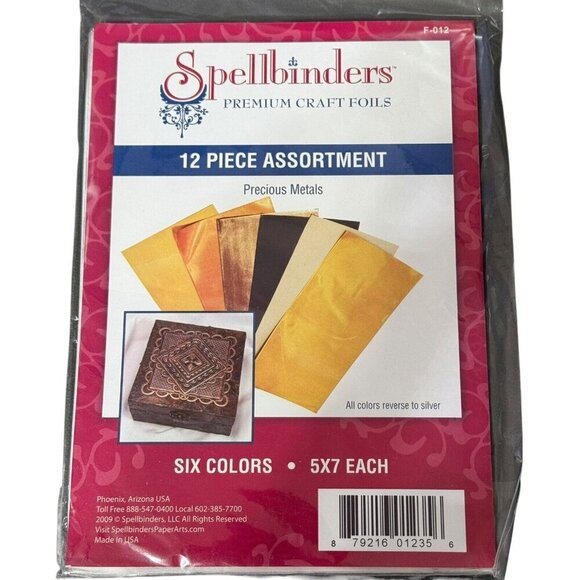 Spellbinders Premium Craft Foils 5 x 7 Jewel Pastels Metals Lot of 4 Pks New - Picture 2 of 5